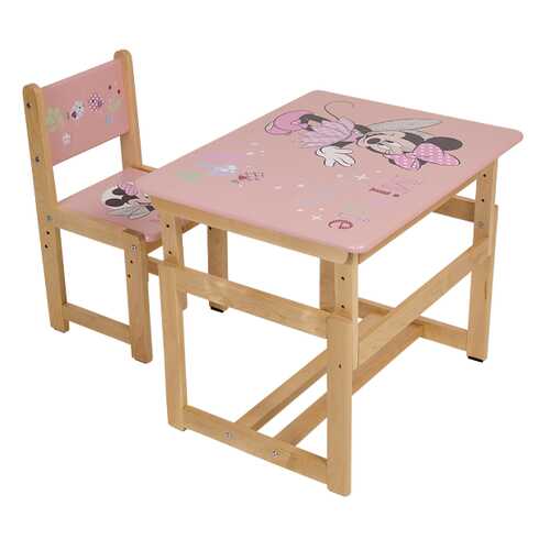 Комплект растущей детской мебели Polini Kids Disney baby 400 SM Минни Маус 68х55, розовый в Лером