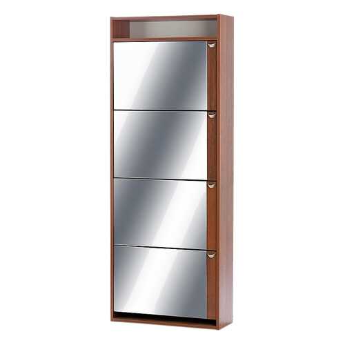 Обувница Вентал K-4S VEN_10000108 60,4х22,5х159,6 см, орех темный/зеркальный в Лером