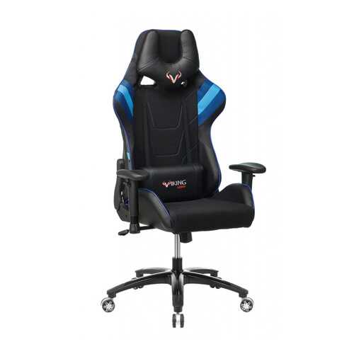 Кресло игровое Бюрократ VIKING 4 AERO BLUE две подушки черный/синий искусст.кожа/ткань в Лером